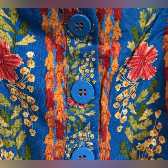 NWT Farm Rio Stitched Garden Blue Shorts Romper Blue Floral One Piece Small - Picture 8 of 12